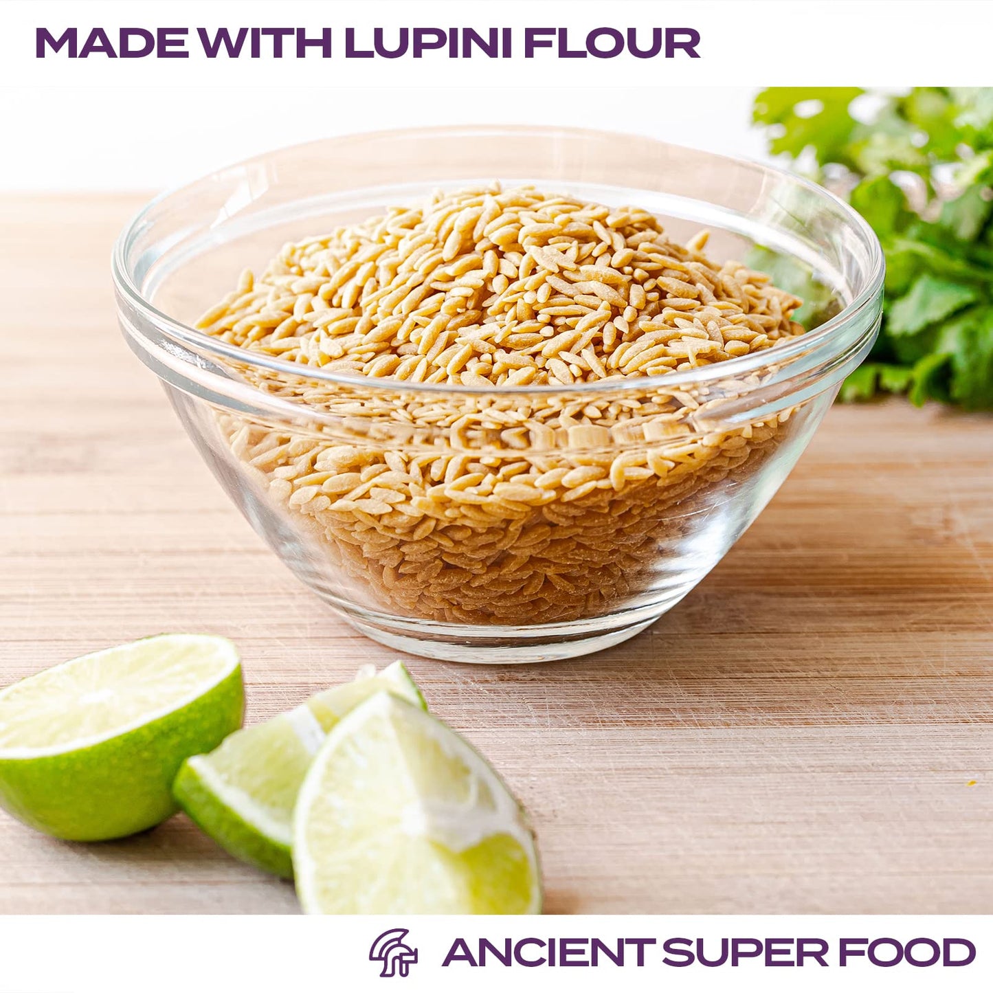 Aviate Keto Rice Orzo - Low Carb (3G Net) Lupini Rice/Pasta, High Protein (18G), Gluten-Free, Made With Lupin Flour, Plant Based