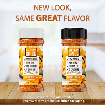 Popcorn Seasoning Nacho Cheese Flavor Mix - Zesty Cheddar Cheese Powder. Chicken Wings, Potato & Taco Seasoning. Gluten Free & L