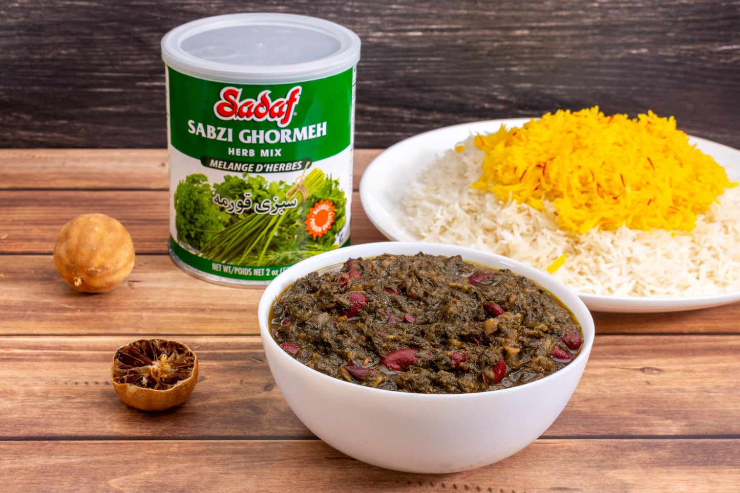 Sadaf Sabzi Ghormeh- Ghormeh Sabzi Dried Herbs Mix - Persian Spices For Cooking And Food Seasoning- Natural Herb Mix - Kosher - 2 Oz Can