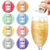 Edible Glitter for Cocktails, Luster Dust Edible Powders for Drink, Cake Decorating, 8 Colors Food Grade Glitter Set, Edible Spr