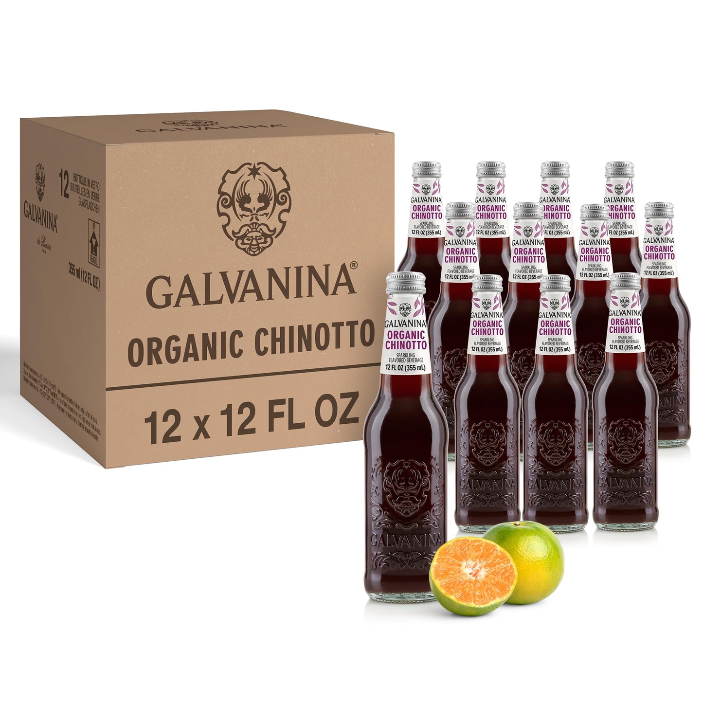 Galvanina - Chinotto - Top-Grade Organic Italian Sparkling Fruit Beverage - 12 Fl Oz (Pack Of 12)