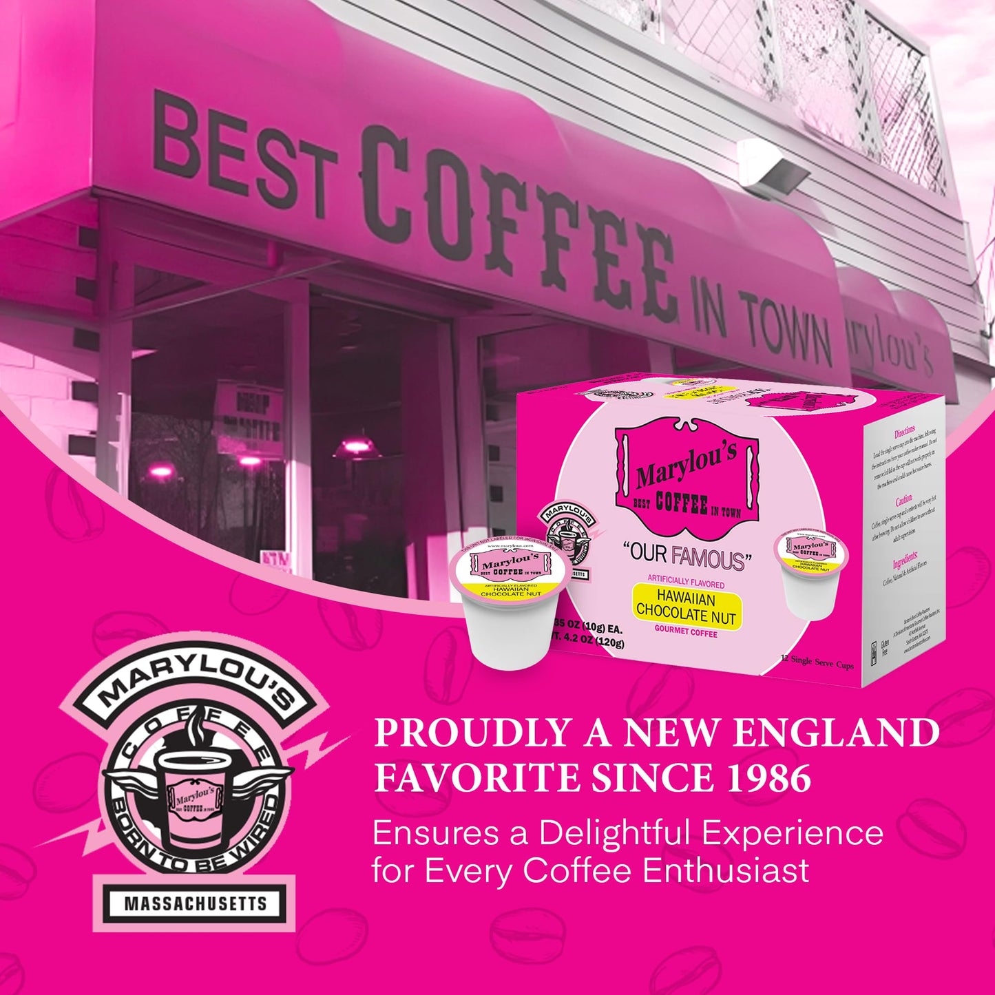 Marylous Hawaiian Chocolate Nut Flavored Gourmet Coffee – Single Serve Coffee Pods, Compatible With Keurig Malt-Inspired – 12 Pods
