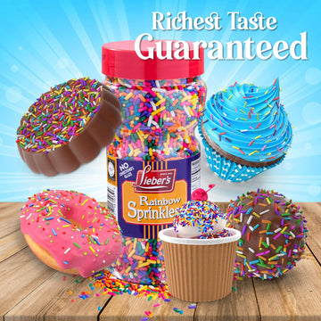 Lieber'S Rainbow & Chocolate Sprinkles Bundle Pack | Tasty Colorful & Chocolatey Jimmies Are A Great Dessert Topping For Cooking