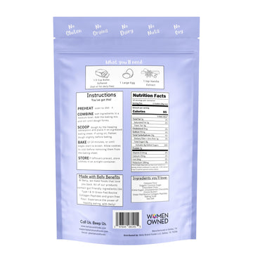 Belly Chocolate Chip Cookie Mix With Collagen Protein | High-Protein | Soft & Chewy Cookies | Grain-Free Dairy-Free Nut-Free | H