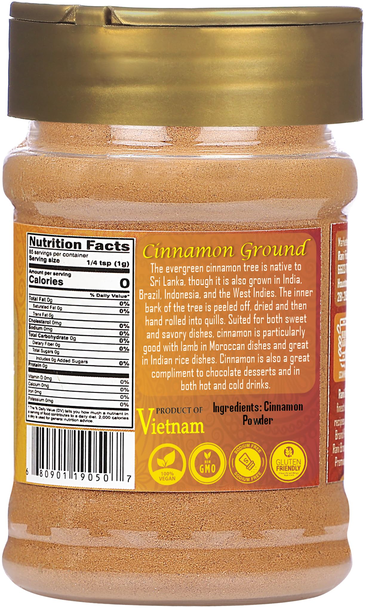 Rani Cinnamon Powder (Ground) Spice 3Oz (85G) Pet Jar ~ All Natural | Salt-Free | Vegan | No Colors | Gluten Friendly | Non-Gmo | Kosher