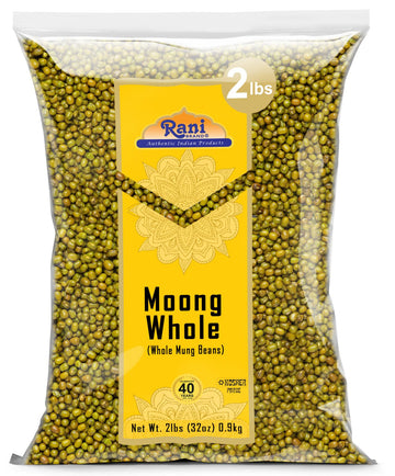 Rani Moong Whole (Ideal For Cooking & Sprouting, Whole Mung Beans With Skin) Lentils Indian 32Oz (2Lbs) 908G ~ All Natural | Gluten Friendly | Non-Gmo | Vegan | Indian Origin