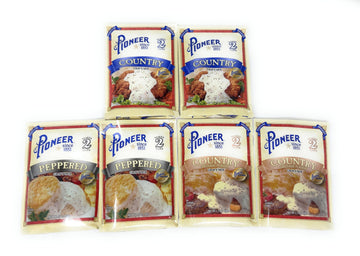 Pioneer Brand Gravy Variety Bundle, 2.75 Oz (Pack Of 6) Includes 2-Count Peppered Gravy Mix + 2-Count Country Sausage Flavor Gra