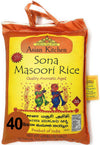Asian Kitchen White Sona Masoori Aged Rice 40-Pound Bag, 40lbs (18.14kg) Short Grain Rice ~ All Natural | Gluten Friendly | Vega