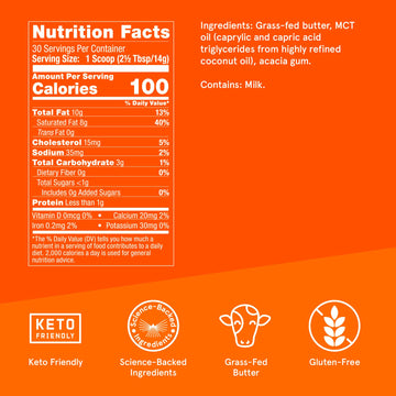 Bulletproof Original Creamer, 14.8 Ounces, Keto Coffee Creamer with MCT Oil and Grass-Fed Butter, Supports Brain Function