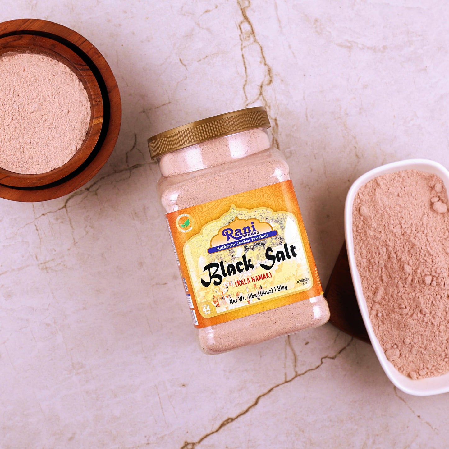 Rani Black Salt Powder (Kala Namak) Mineral 64Oz (4Lbs) 1.81Kg Bulk Pet Jar ~ Unrefined, Pure And Natural | Vegan | Gluten Friendly | Non-Gmo | Indian Origin | Perfect For Tofu Scramble