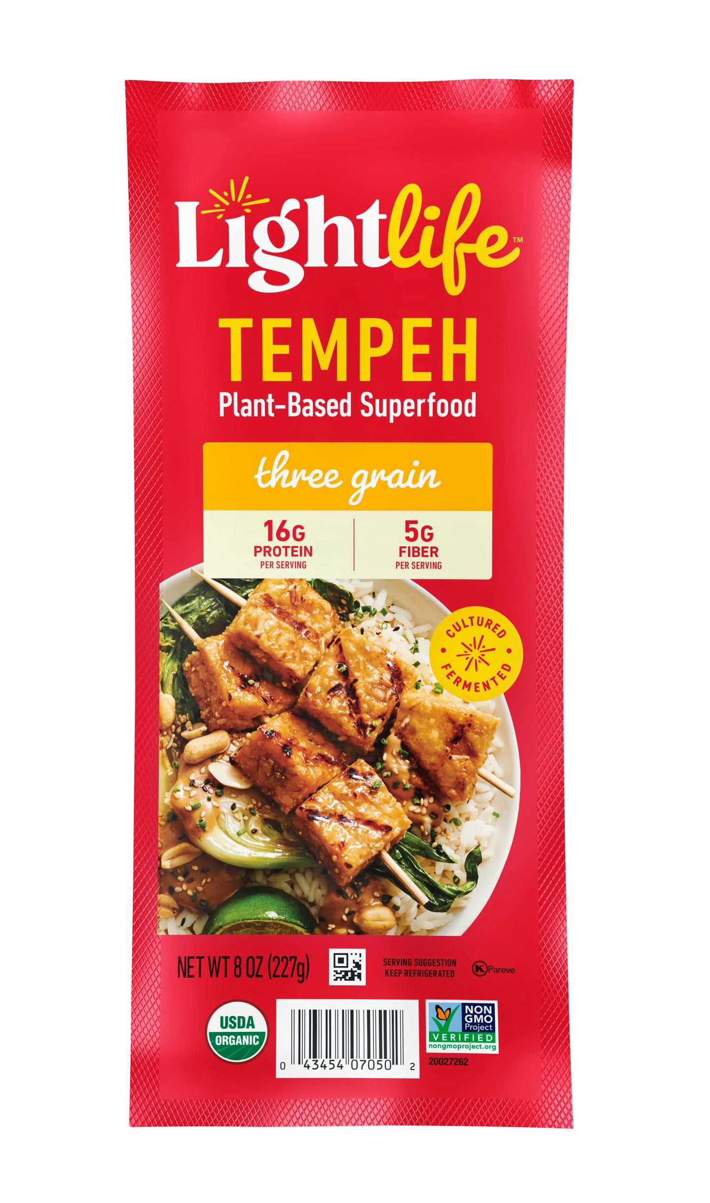 Lightlife Three Grain Organic Tempeh, 8 Oz