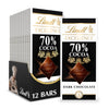 Lindt Dark Chocolate Bar, 70% Cocoa, 3.5 oz, 12 Pack, Natural