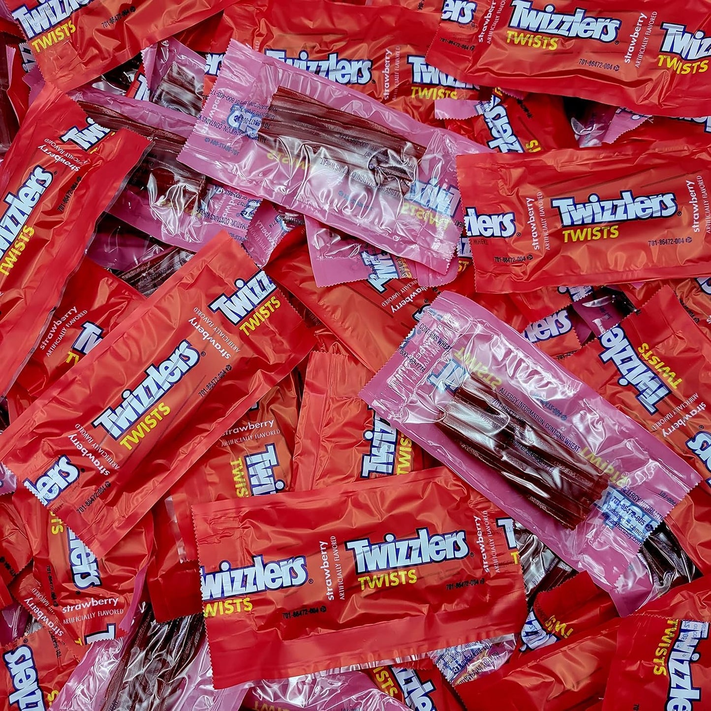 Twizzlers Strawberry Licorice Candy - 95 Strawberry Twizzlers Individually Wrapped Fun Size Candy - Bulk Individually Wrapped Tw
