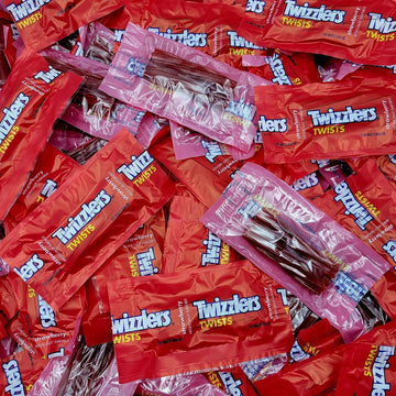 Twizzlers Strawberry Licorice Candy - 95 Strawberry Twizzlers Individually Wrapped Fun Size Candy - Bulk Individually Wrapped Tw