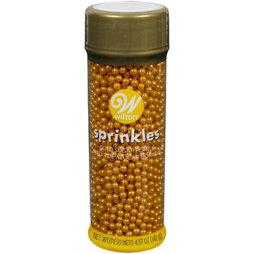 Wilton Sugar Pearls, 141 Gram, Gold, Non Toxic (Pack Of 2)