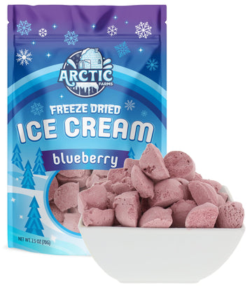 Arctic Farms Freeze Dried Ice Cream Bits Bagged And Boxed - Does Not Melt (Blueberry, 2.5Oz)
