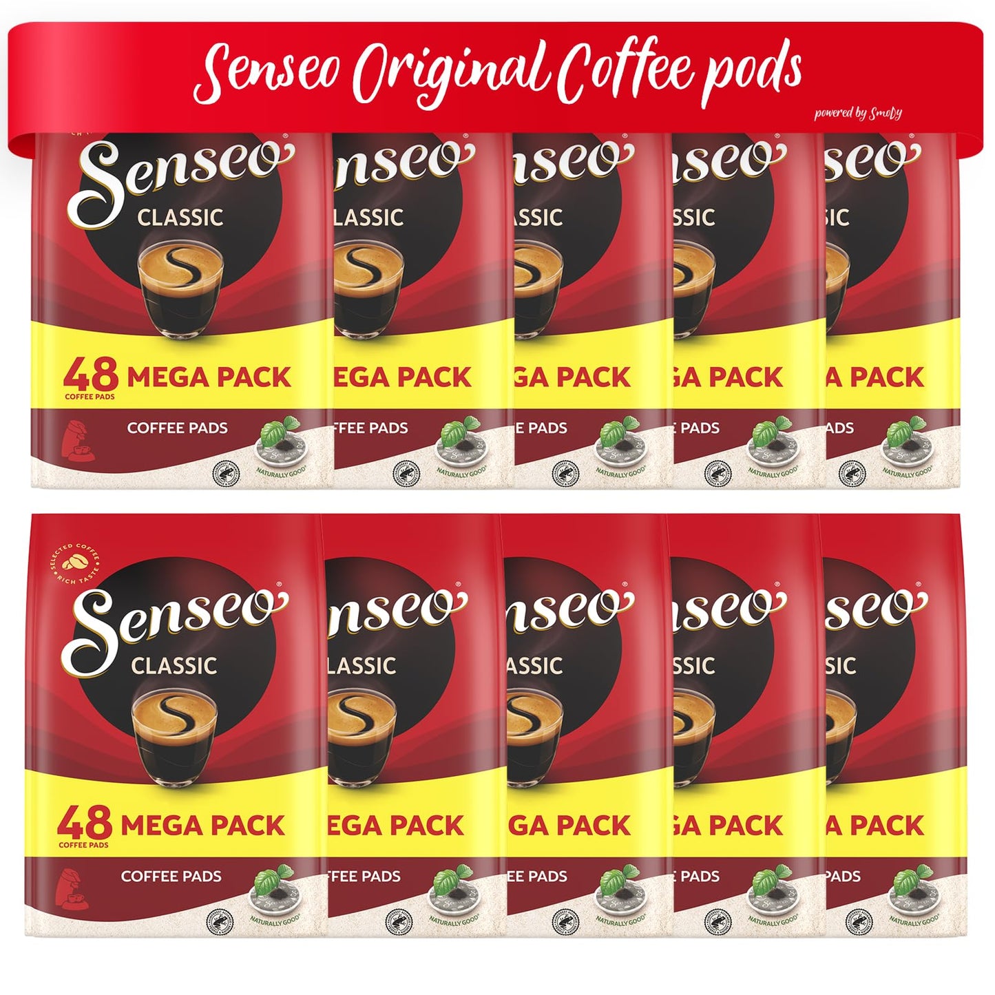 Senseo Classic, Medium Roast Coffee, 480-Count Pods (10 Bags Of 48 Pods)