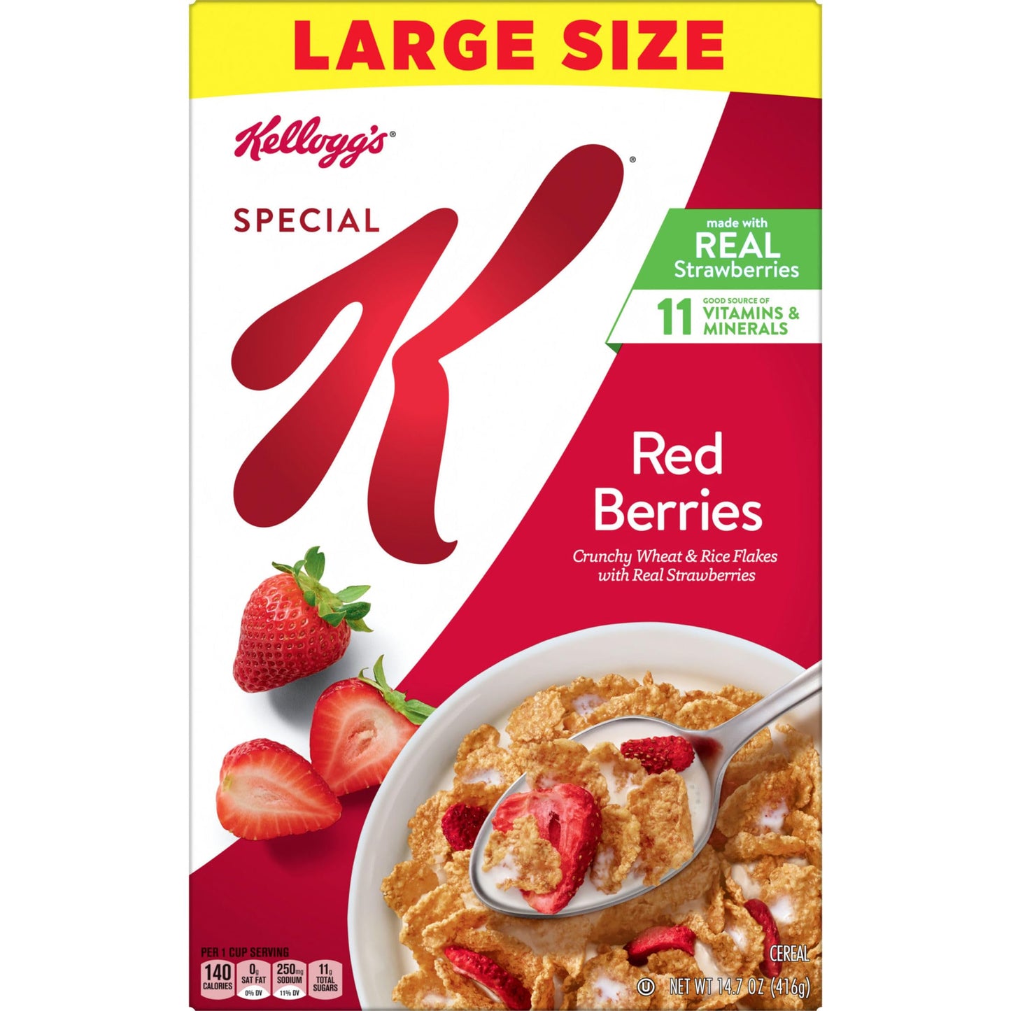 Kelloggs Special K Red Berries Breakfast Cereal Good Source of Fiber Large Size 14.7 oz