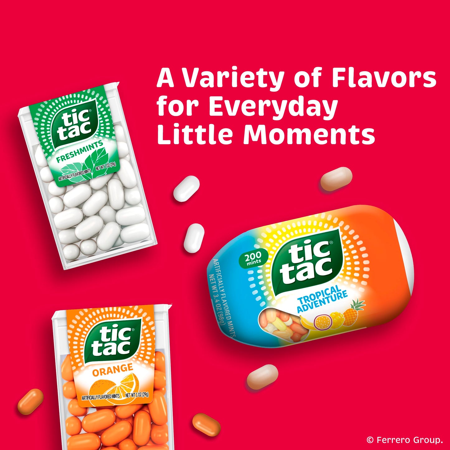Tic Tac Strawberry & Cream Flavored Mints, 12 Count, On-The-Go Refreshment, Stocking Stuffers, 1.7 Oz Each