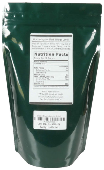 Hunza Organic Black Beluga Lentils (2-Lbs)