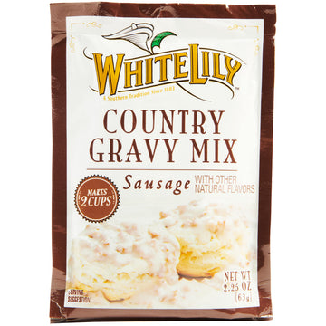 White Lily Sausage Country Gravy Mix, Pack of 8, 2.25 oz Each
