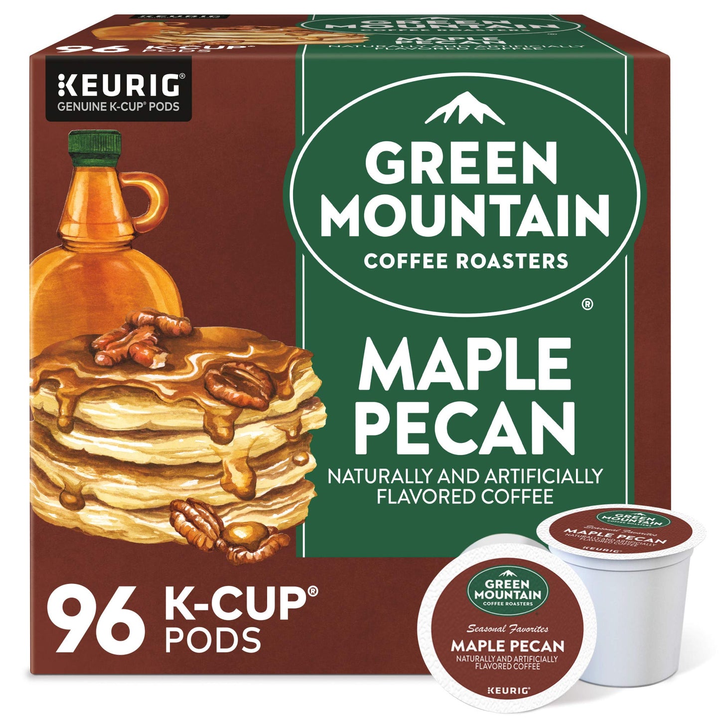 Green Mountain Coffee Roasters Maple Pecan Coffee,Keurig K-Cup Pods, Light Roast, 96 Count (4 Packs Of 24)