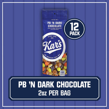 Kars Nuts Peanut Butter N Dark Chocolate Trail Mix - 2 Oz Individual Snack Packs - Pack Of 12, Gluten-Free Snack Mix