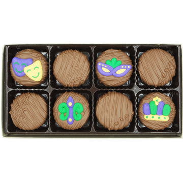 Philadelphia Candies Milk Chocolate Covered OREO Cookies Gift Box, Mardi Gras Assortment, 8 Ounce