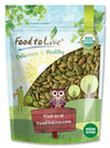 Food to Live Organic Dry Roasted Pumpkin Seed Kernels, 1 Pound - Non-GMO, Unsalted, Oven Roasted Whole Pepitas, No Oil Added, Sh