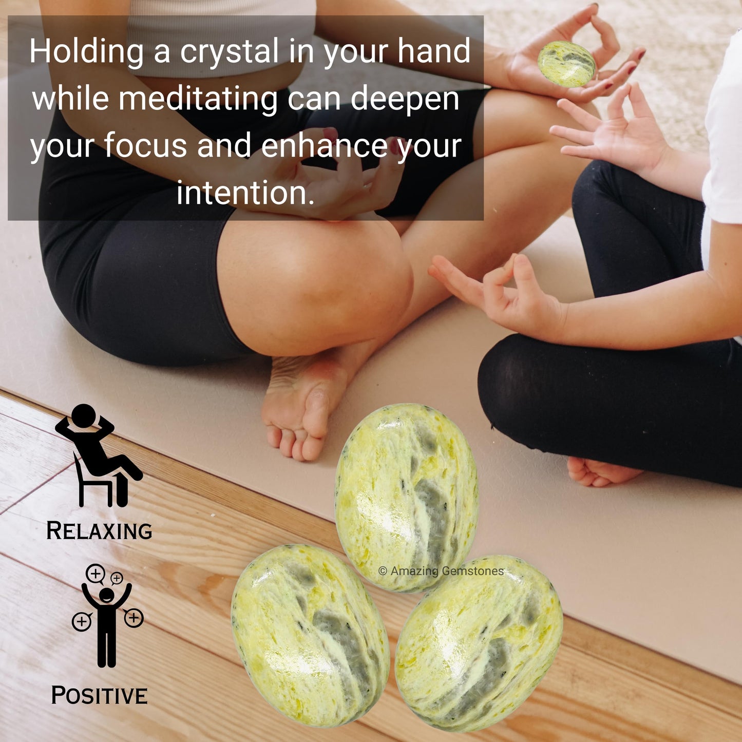 Serpentine Palm Stone - Pocket Massage Worry Stone For Natural Body Chakra Balancing, Reiki Healing And Crystal Grid