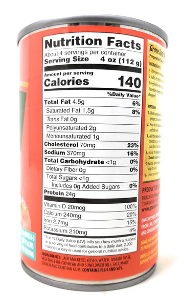 Grace Jack Mackerel in Tomato Sauce 15oz - 2 Pack - Canned Fish