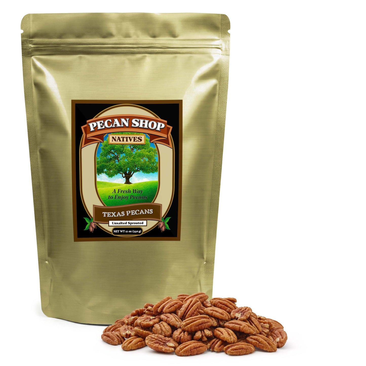 Pecans Unsalted Sprouted Organic Raw Pecan Shop 12 Ounce