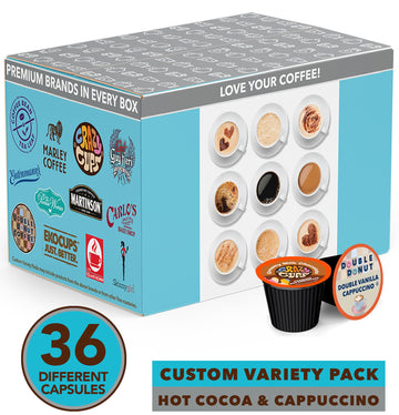 Crazy Cups Cappuccino & Hot Chocolate Variety Pack, Including Flavored Hot Chocolate & Cappuccino Coffee For Keurig K Cup Machin