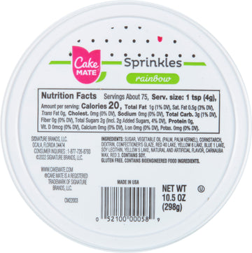Cake Mate Christmas Rainbow Sprinkles with resealable lid - Delicious Dessert Sprinkles for Ice Cream, Cookies, Baked Goods, Don