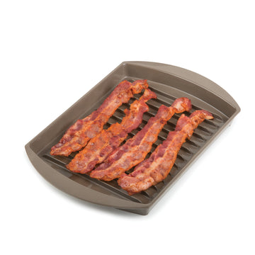Prep Solutions by Progressive Microwave Small Bacon Grill with Vented Cover, 4-6 Strips of Bacon, Cook Frozen Snacks, Measures 1