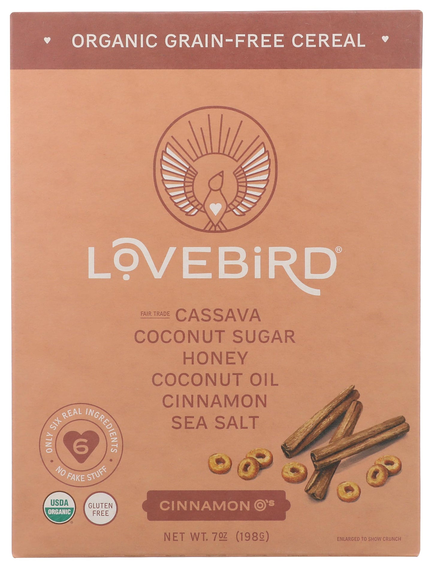 Lovebird Organic Grain Free Cinnamon Os Cereal, 7 OZ