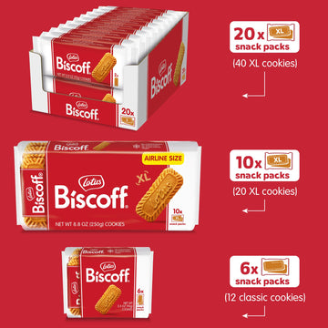Lotus Biscoff Cookies, Caramelized Biscuit Cookies, 160 Cookies (8 Sleeves Of 10 Xl Size Two-Packs) Vegan, 8.8 Ounce (Pack Of 8)