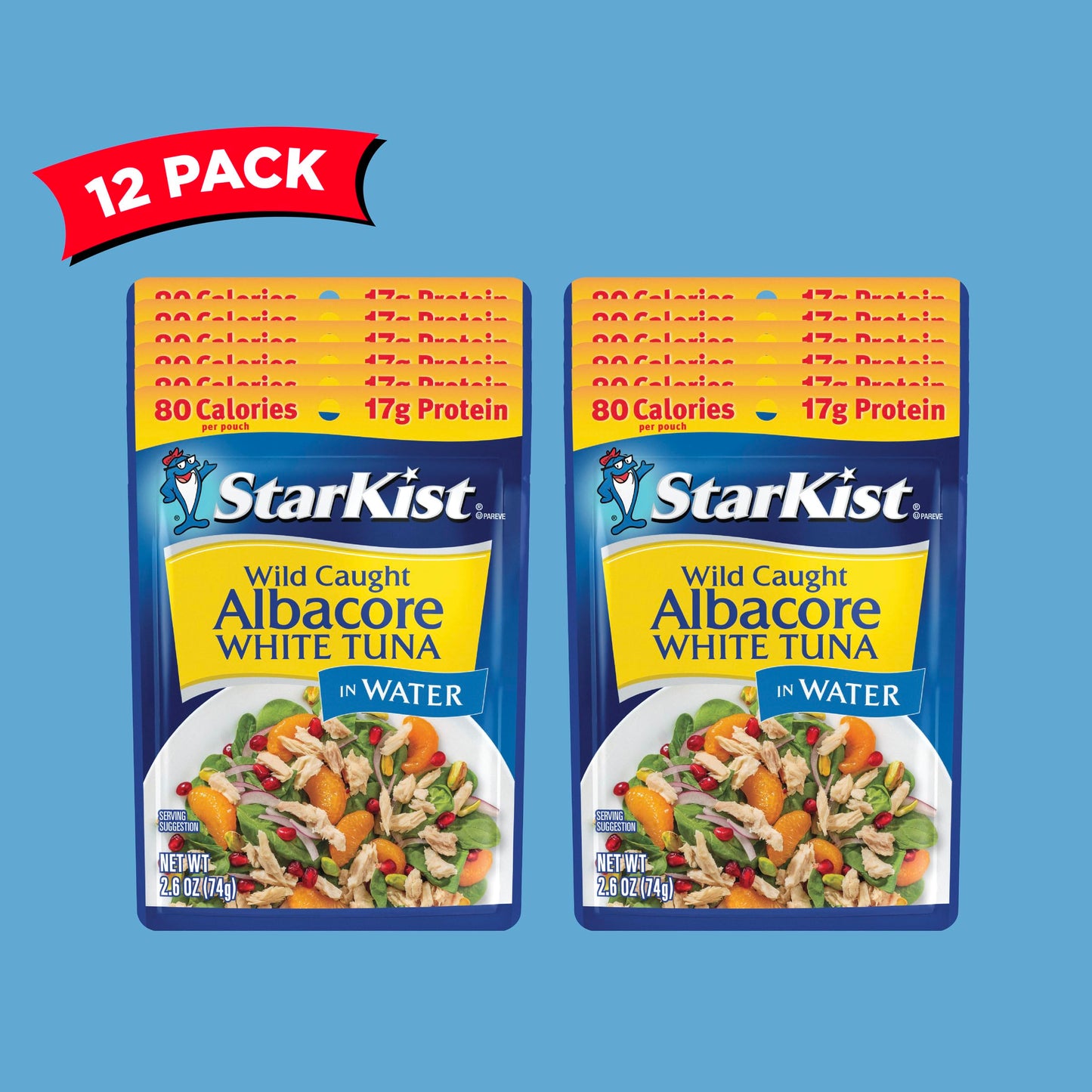 Starkist Albacore White Tuna In Water - 2.6 Oz Pouch (Pack Of 12)