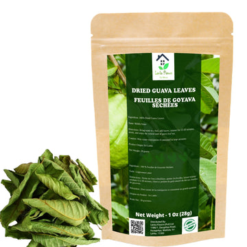 Lanka Flavors Feel Different Dried Guava Leaves Herbal Tea, Organic, 1 Oz (28g) - Natural Whole Leaf from Ceylon