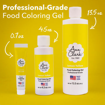 Ann Clark Lemon Yellow Food Coloring Gel Large 4.5 Oz. Professional Grade Made In Usa