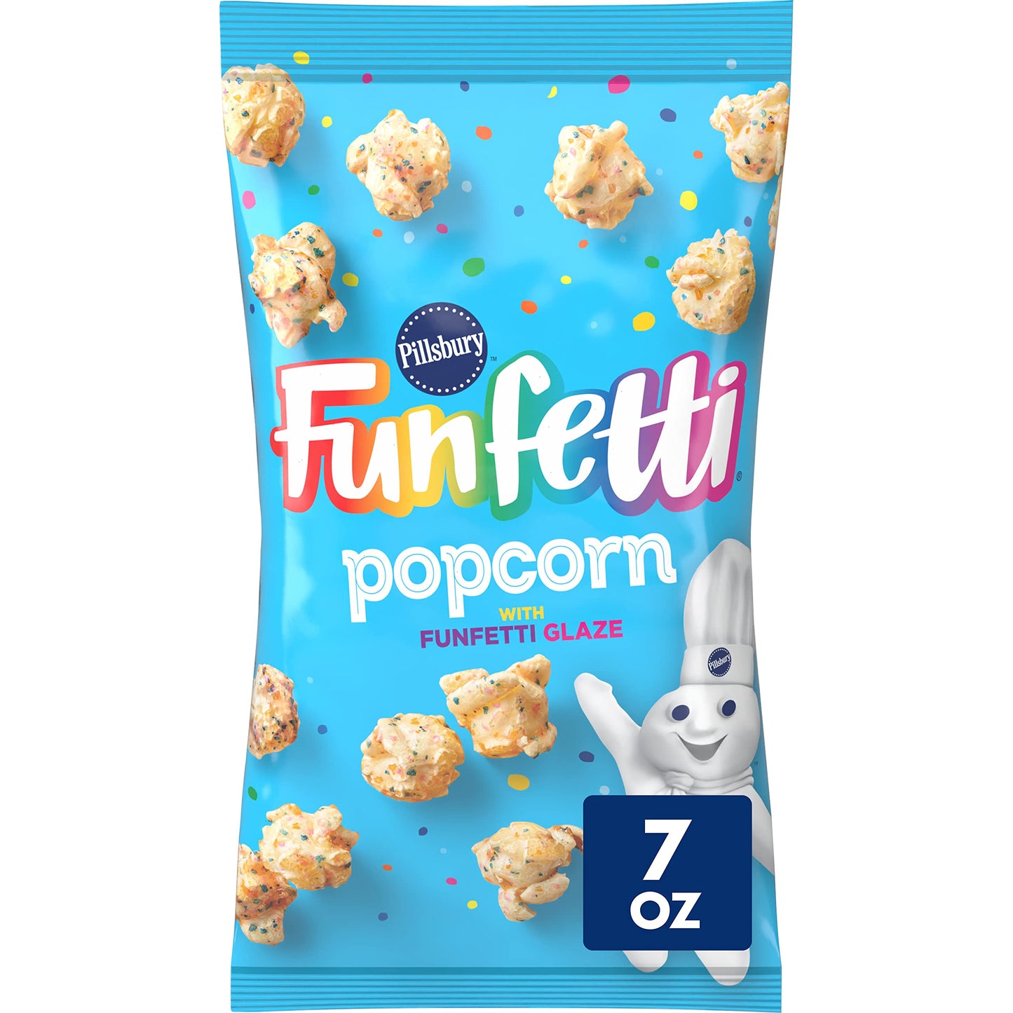 Pillsbury Funfetti Popcorn With Funfetti Glaze, Snack Bag, 7 Oz