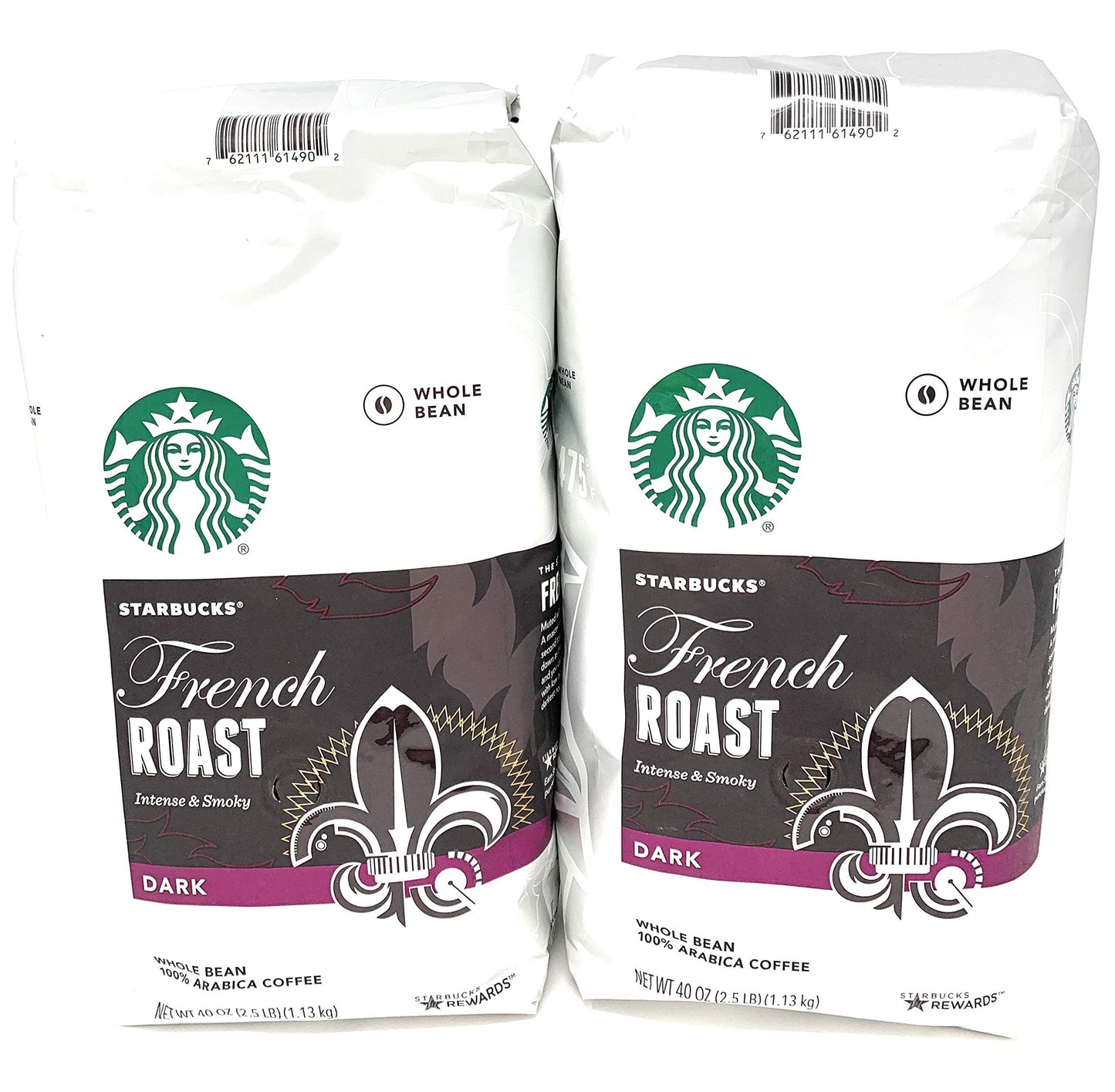 2 Packs Of 40 Oz Starbucks French Roast Whole Bean Coffee = 2 X 40 Oz = 80 Oz