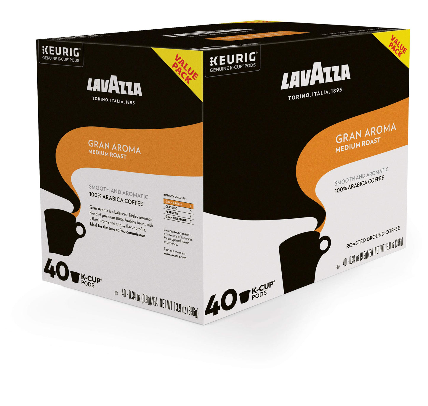 Lavazza Gran Aroma Single-Serve Coffee K-Cups For Keurig Brewer (Pack Of 40)