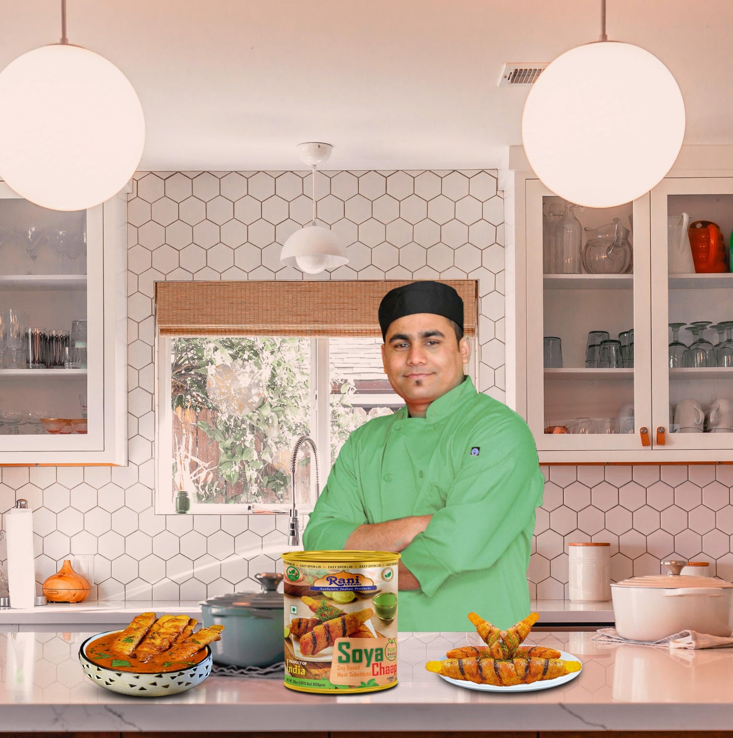 Rani Soya Chaap (Plant Based Protein) 30Oz (1.875Lbs) 850G, Pack Of 6 ~ Easy Open Lid | All Natural | Vegan | No Colors | Non-Gm