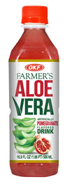 OKF Farmer's Aloe Vera Drink, Pomegranate, 16.9 Fluid Ounce (Pack of 20)