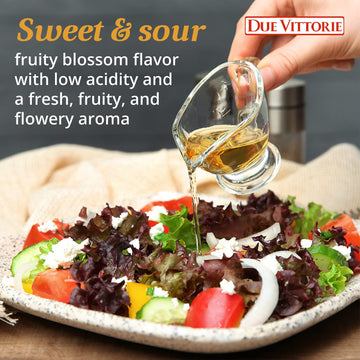Due Vittorie Dolceto White Balsamic Vinegar Dressing - Made with Traditional Balsamic Vinegar and White Vinegar - White Balsamic