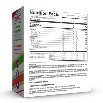 SINGLES TO GO! Sonic Singles To Go Variety Pack, 40 Servings, Powdered Drink Mix, Cherry Limeade & Strawberry Limeade, 3.59 Ounce