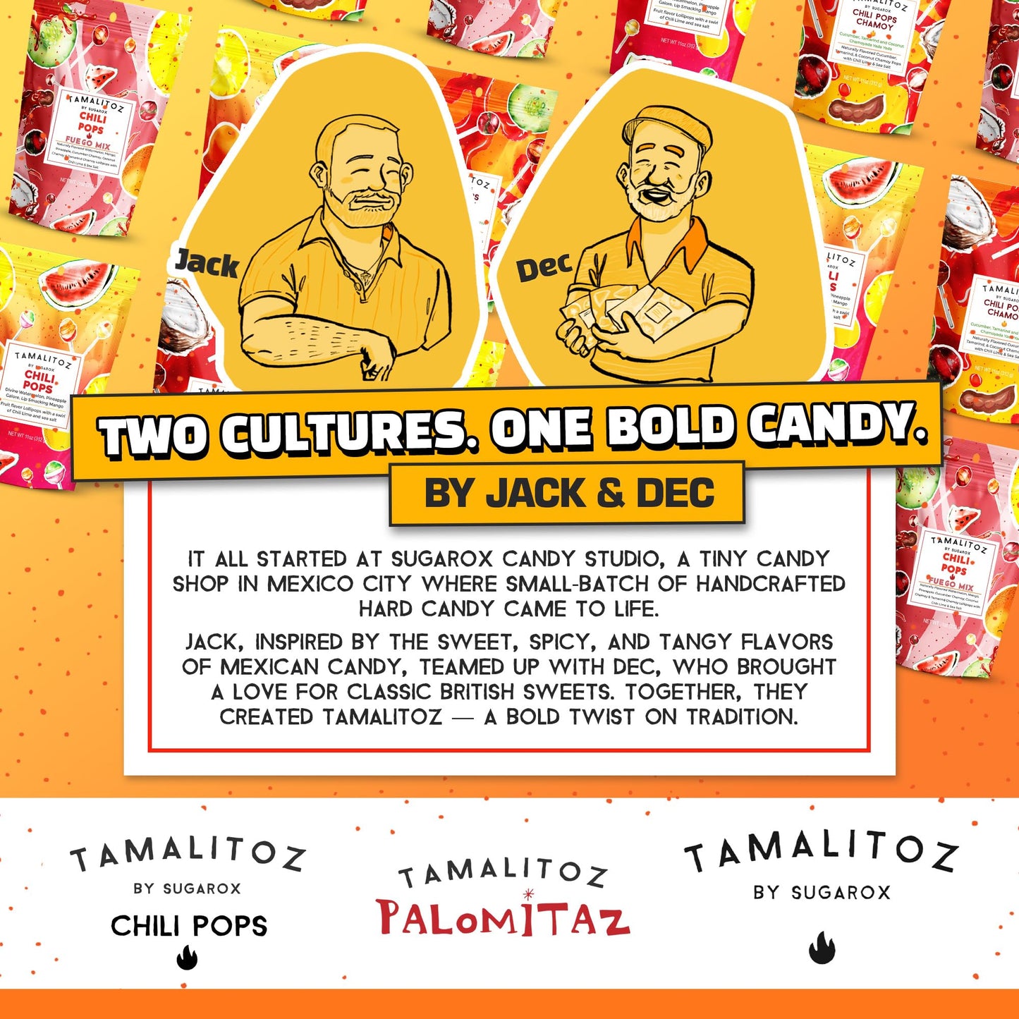 Tamalitoz Chili Pops - Spicy Mexican Lollipops with Chile, Lime & Sea Salt - Fruity Handcrafted Candy, Gluten-Free, Kosher, No A