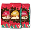 Crazy Cups Flavored Holiday Ground Coffee Variety Pack, Includes Decaffeinated Holiday Spice, White Christmas, Caramel Eggnog In 10 Oz Bags, 3 Pack