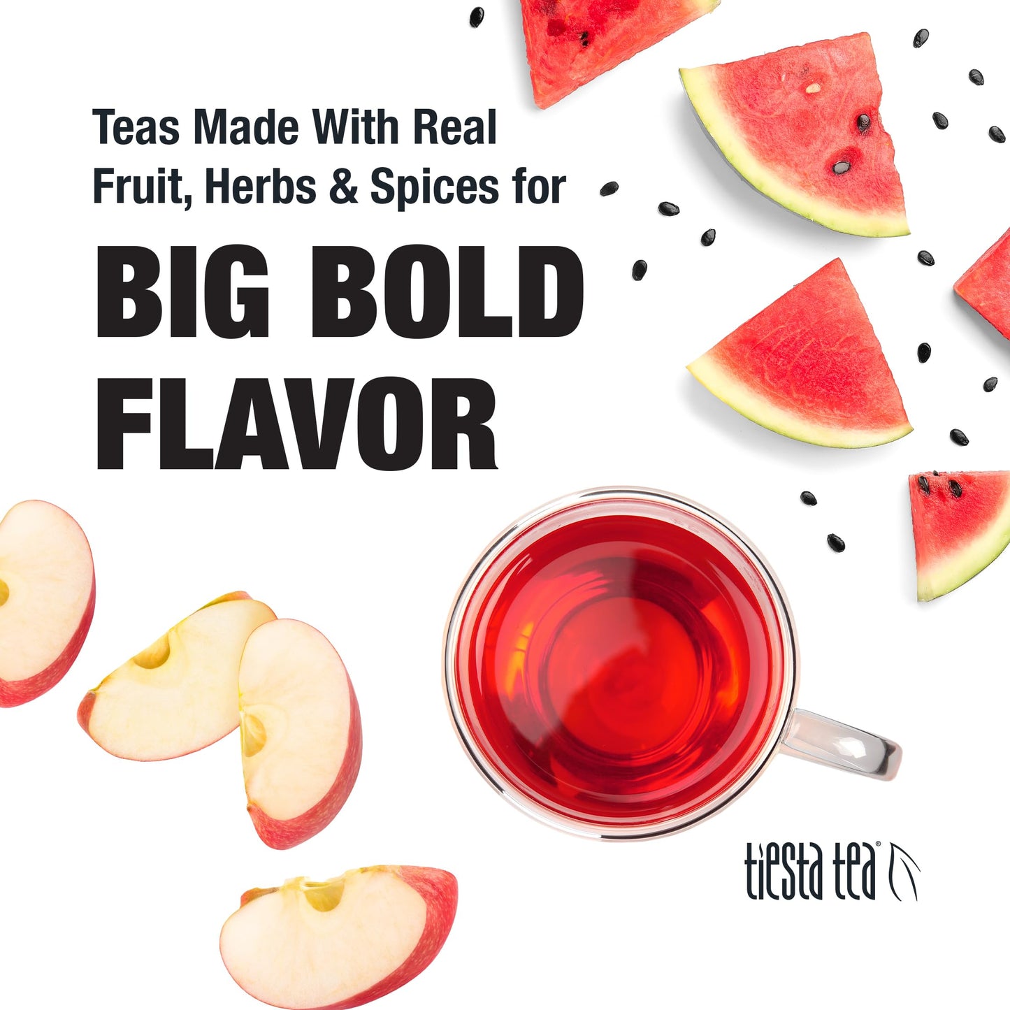 Tiesta Tea - Chunky Watermelon, Loose Leaf Sweet Watermelon Herbal Tea, Non-Caffeine, Hot & Ice Tea, 2 Oz Pouch - 25 Cups, Natural Flavored, Herbal Tea Loose Leaf Blend